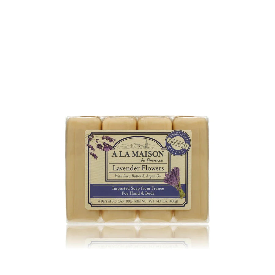 A LA MAISON Lavender Flowers Multipack Bar Soap (Pack of 4)