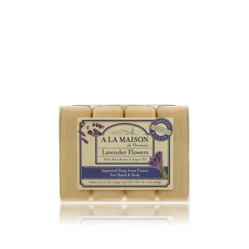 A LA MAISON Lavender Flowers Multipack Bar Soap (Pack of 4)