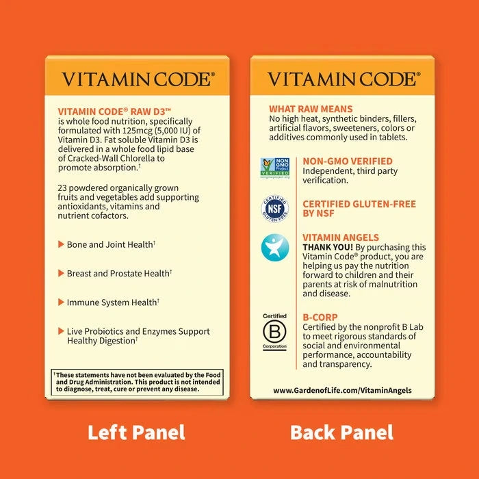 Garden of Life Vitamin Code Raw Vitamin D3 5,000 IU Capsules 60ct