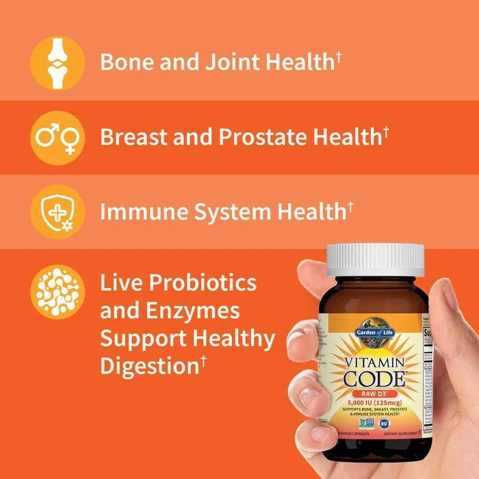 Garden of Life Vitamin Code Raw Vitamin D3 5,000 IU Capsules 60ct