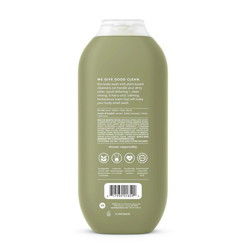 Method Men Body Wash, Juniper + Sage, Paraben and Phthalate Free, 18 Fl oz