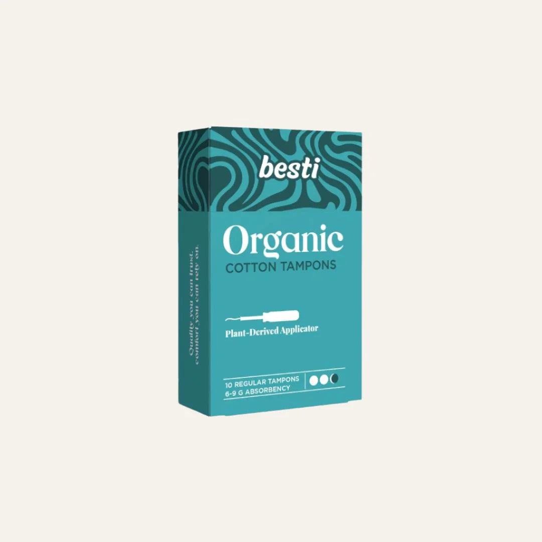 Besti 100% Organic Cotton Regular Tampons (10 Count)