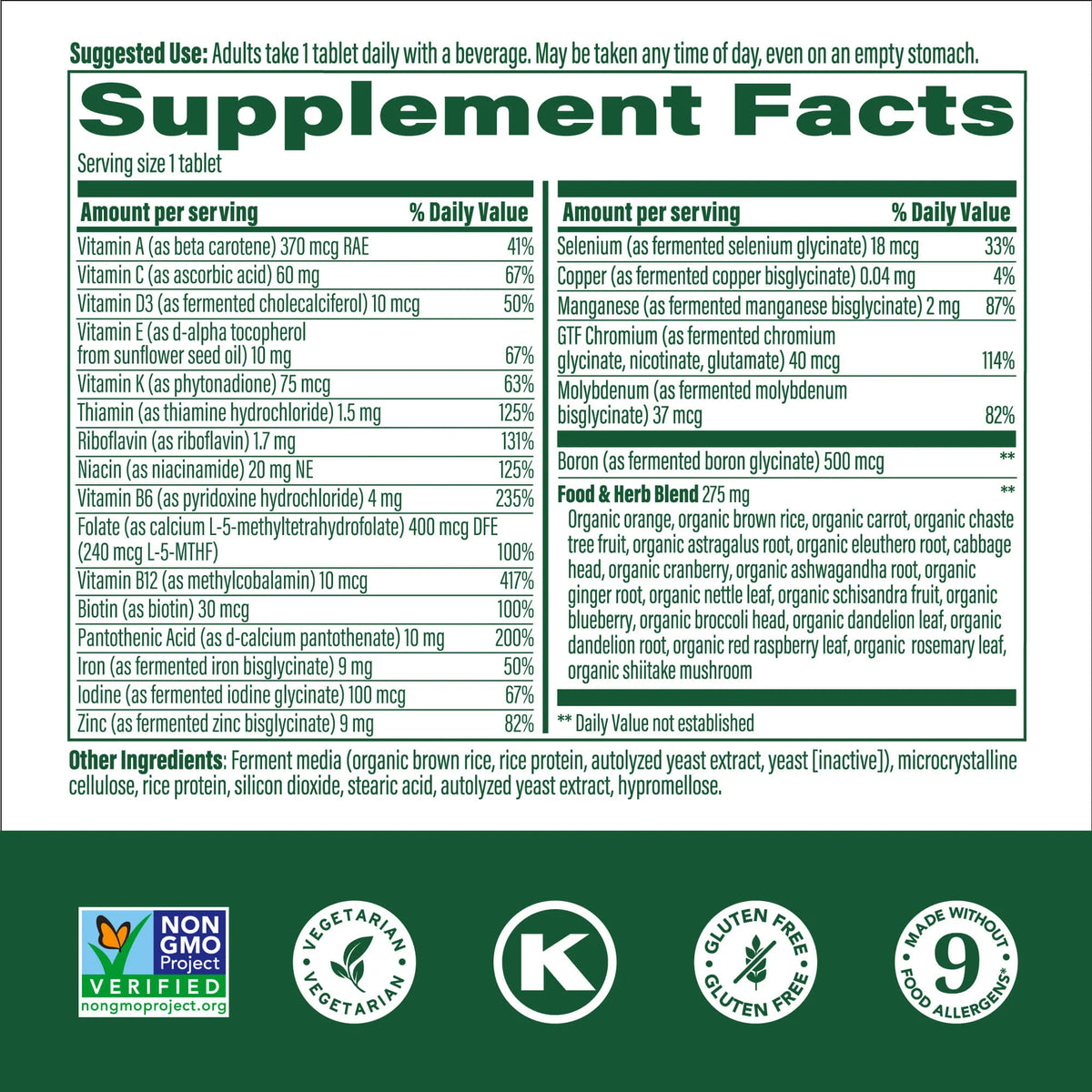 MegaFood Women’s One Daily Multivitamin 60ct