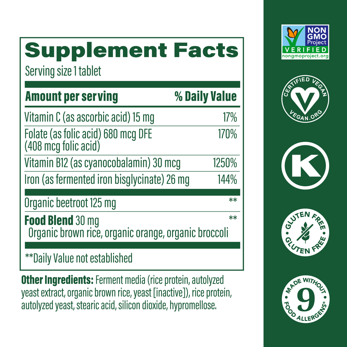 MegaFood Blood Builder™ Iron Supplement 60ct