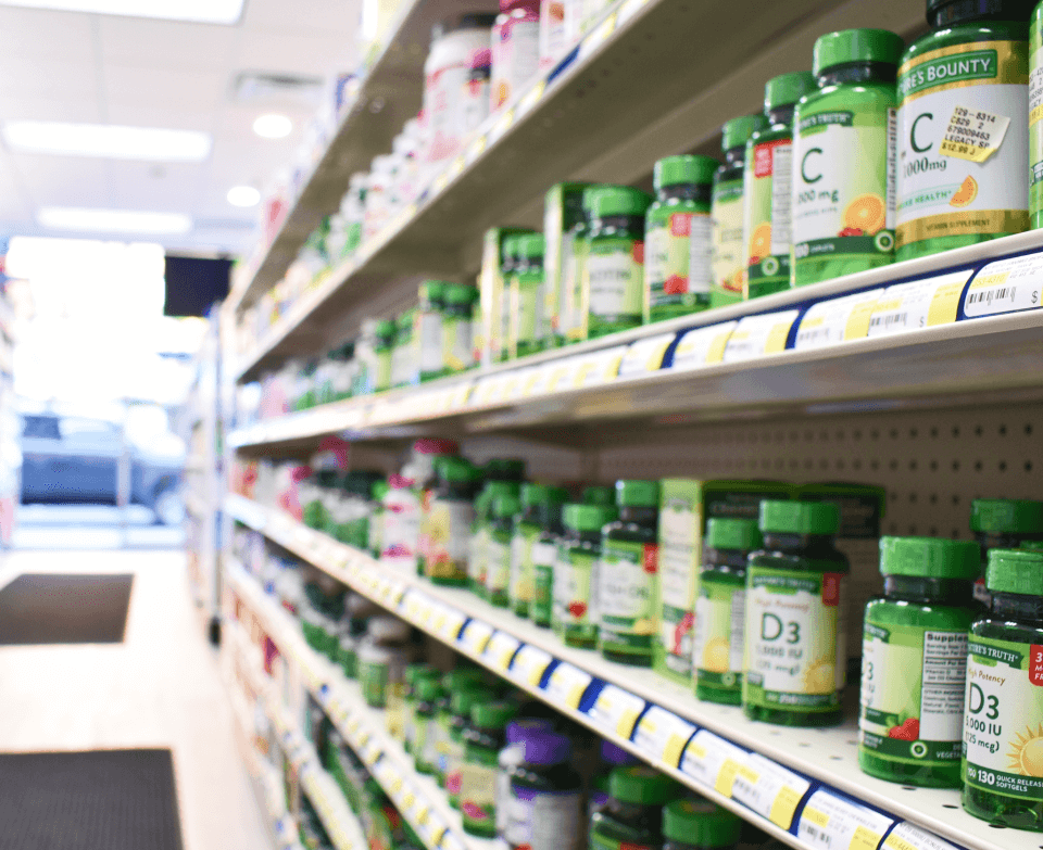 Medicines on shelf